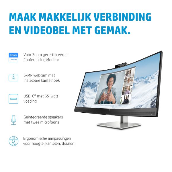 HP E-Series E34m G4 WQHD Curved USB-C conferentiemonitor (40Z26E9)