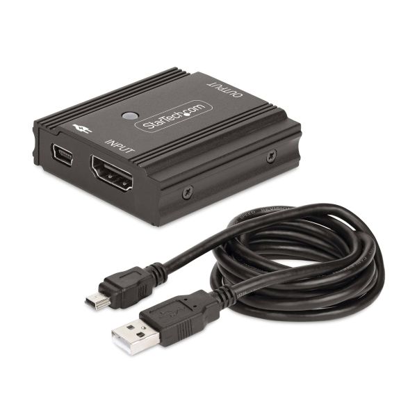 StarTech.com 10m 8K 60Hz HDMI Signaal Booster, Actieve HDMI 2.1 Inline Repeater en Video Signaal Versterker tot 8K 60Hz/4K 144Hz, Compacte HDMI Kabel Verlenger, HDMI Extender/Amplifier (33FT-8K-HDMI-BOOSTER)