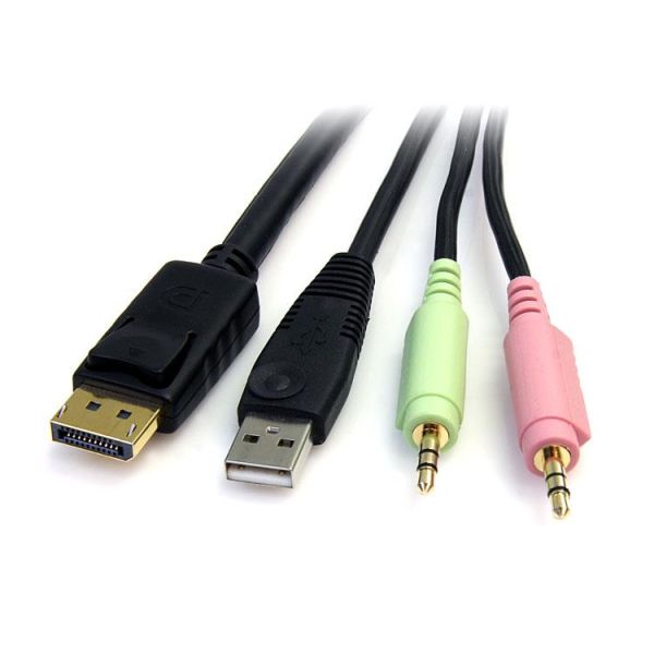 StarTech.com 1,80m 4-in-1 USB DisplayPort KVM-switch Kabel met Audio en Microfoon (DP4N1USB6)