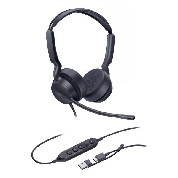 Yealink Dual UC-headset met USB-C/A-aansluiting (1308215) Yealink Dual UC-headset met USB-C/A-aansluiting (1308215)