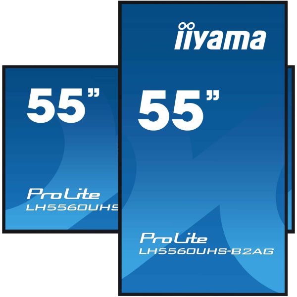 iiyama LH5560UHS-B2AG beeldkrant Digitaal A-kaart 139,7 cm (55") LED Wifi 500 cd/m² 4K Ultra HD Zwart Type processor Android 11 24/7 (LH5560UHS-B2AG)