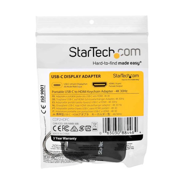 StarTech.com Draagbare USB-C naar HDMI adapter met snelkoppeling sleutelhanger (CDP2HDFC)