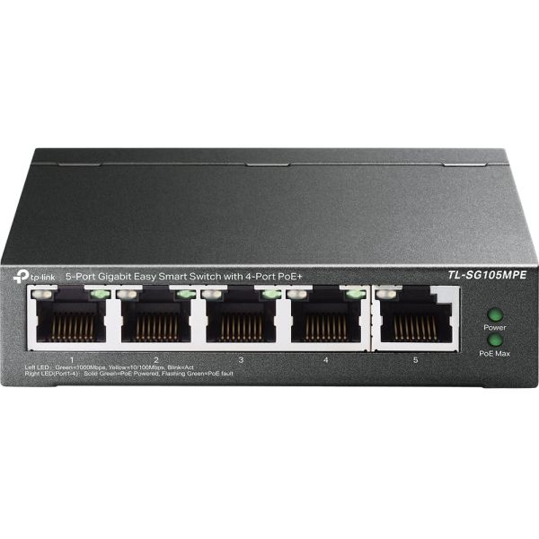 TP-Link TL-SG105MPE netwerk-switch L2 Gigabit Ethernet (10/100/1000) Power over Ethernet (PoE) Zwart (SG105MPE)