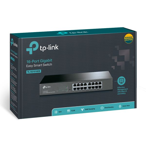 TP-Link TL-SG1016DE Managed L2 Gigabit Ethernet (10/100/1000) 1U Zwart (TL-SG1016DE(UN))