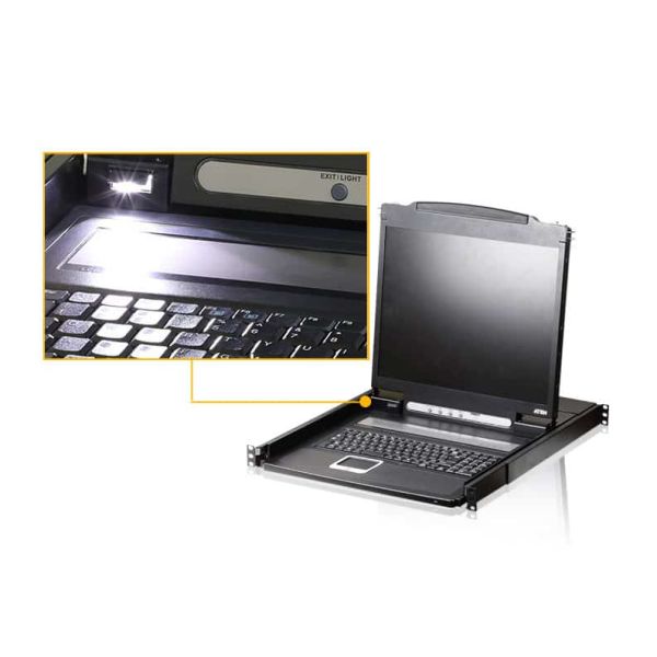 ATEN CL1000N rack console 48,3 cm (19") Zwart 1U (CL1000N-ATA-2XK06SG)