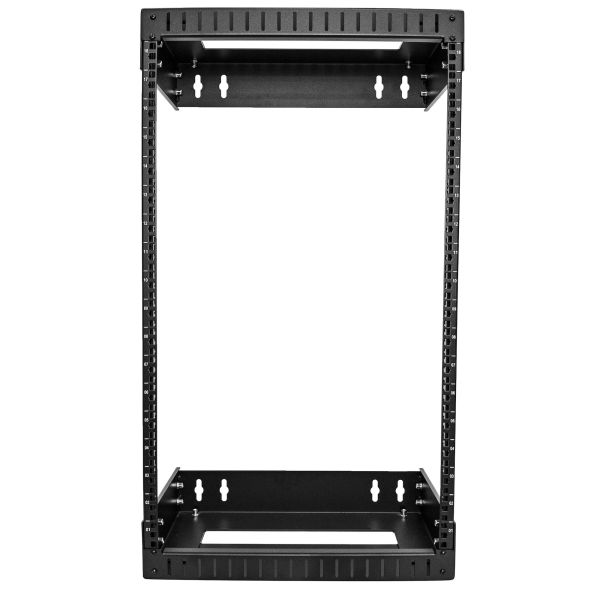 StarTech.com 2 Post 18U Heavy-Duty Wandmonteerbare Server Rack, 19" Open Frame Netwerk Rack met Verstelbare Diepte, Data Rack voor IT/AV/Patchpaneel/Computer Apparatuur, Incl Kooimoeren en Schroeven (RACK-18U-20-WALL-OA)