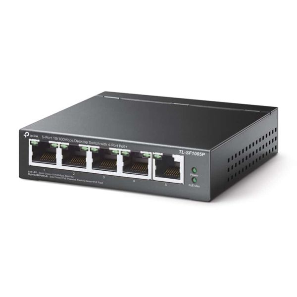 TP-Link TL-SF1005P Unmanaged Fast Ethernet (10/100) Power over Ethernet (PoE) Zwart (SF1005P)
