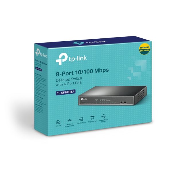 TP-Link TL-SF1008LP netwerk-switch Unmanaged Fast Ethernet (10/100) Power over Ethernet (PoE) Zwart (SF1008LP)