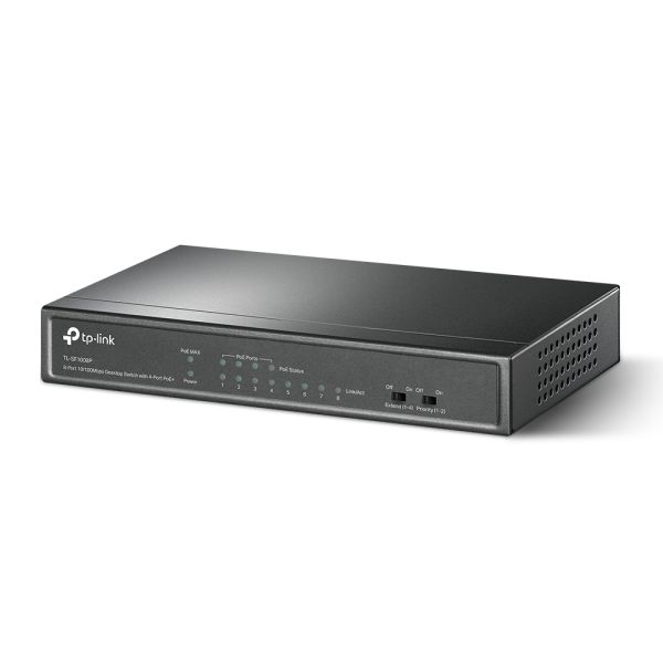 TP-Link TL-SF1008P Unmanaged Fast Ethernet (10/100) Power over Ethernet (PoE) Zwart (SF1008P)