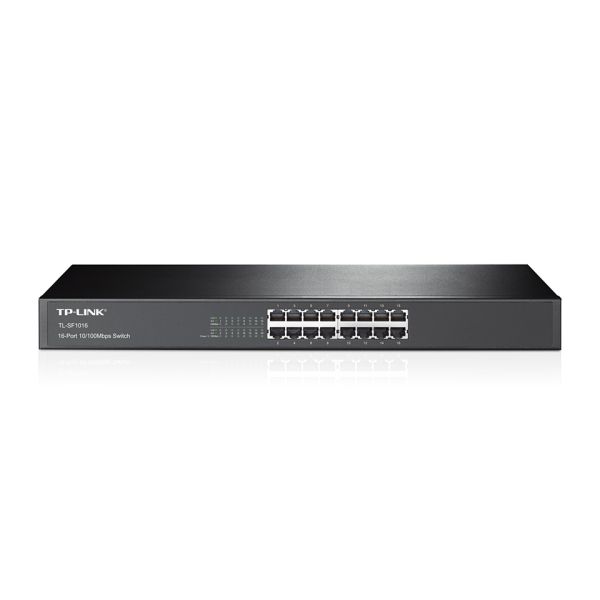 TP-Link TL-SF1016 netwerk-switch Unmanaged Fast Ethernet (10/100) 1U Zwart (SF1016) TP-Link TL-SF1016 netwerk-switch Unmanaged Fast Ethernet (10/100) 1U Zwart (SF1016)