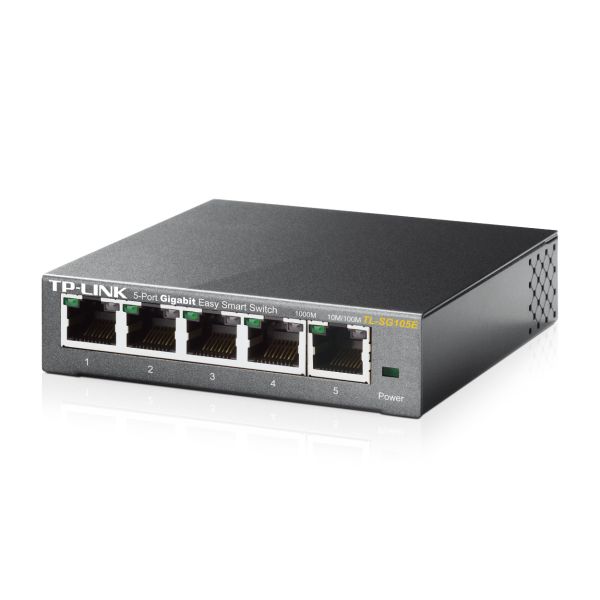 TP-Link TL-SG105E Managed L2 Gigabit Ethernet (10/100/1000) Zwart (SG105E)