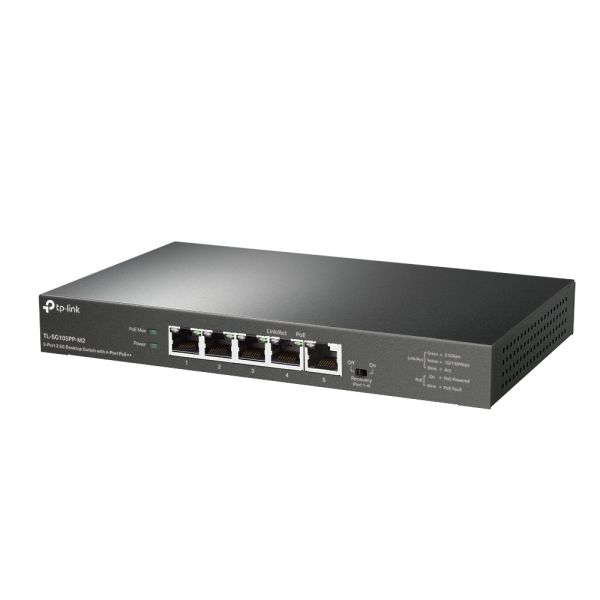 TP-Link TL-SG105PP-M2 netwerk-switch Unmanaged Gigabit Ethernet (10/100/1000) Power over Ethernet (PoE) Zwart (SG105PP-M2)
