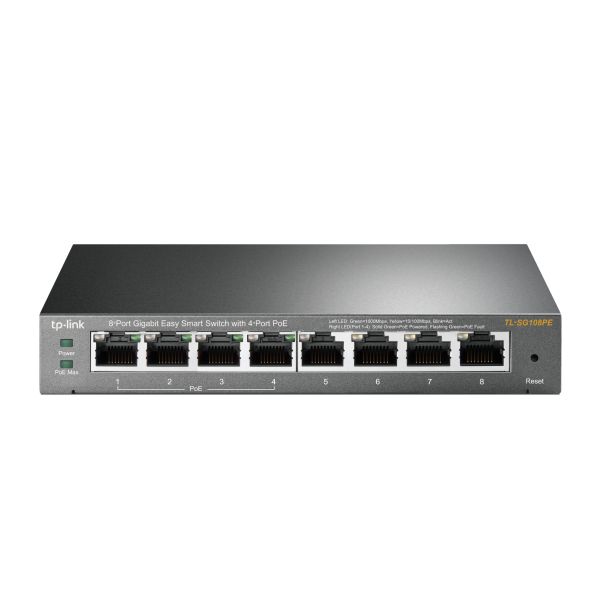 TP-Link TL-SG108PE Managed L2 Gigabit Ethernet (10/100/1000) Power over Ethernet (PoE) Zwart (SG108PE) TP-Link TL-SG108PE Managed L2 Gigabit Ethernet (10/100/1000) Power over Ethernet (PoE) Zwart (SG108PE)