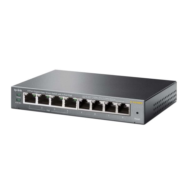 TP-Link TL-SG108PE Managed L2 Gigabit Ethernet (10/100/1000) Power over Ethernet (PoE) Zwart (SG108PE)
