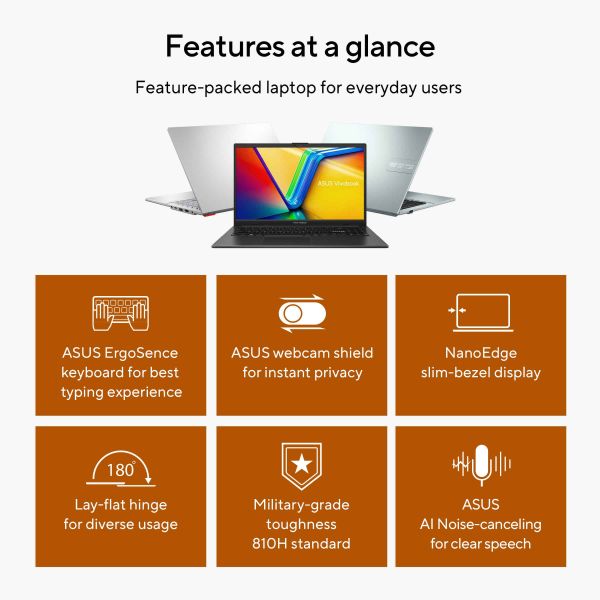 ASUS Vivobook Go 15 OLED E1504FA-L1367W AMD Ryzen™ 5 7520U Laptop 39,6 cm (15.6") Full HD 16 GB LPDDR5-SDRAM 512 GB SSD Wi-Fi 6E (802.11ax) Windows 11 Home Nederlands Zwart (90NB0ZR2-M00HW0)