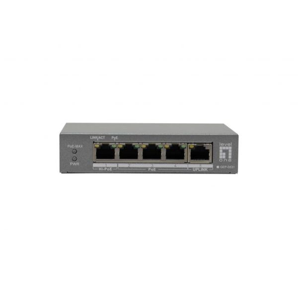 LevelOne 5-poort Gigabit PoE Switch met (GEP-0531)