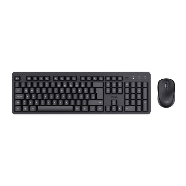 Trust TKM-360 toetsenbord Inclusief muis Kantoor RF Draadloos QWERTY Amerikaans Engels Zwart (25361)