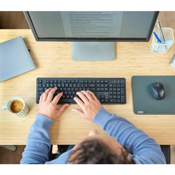 Trust TKM-360 toetsenbord Inclusief muis Kantoor RF Draadloos QWERTY Amerikaans Engels Zwart (25361)