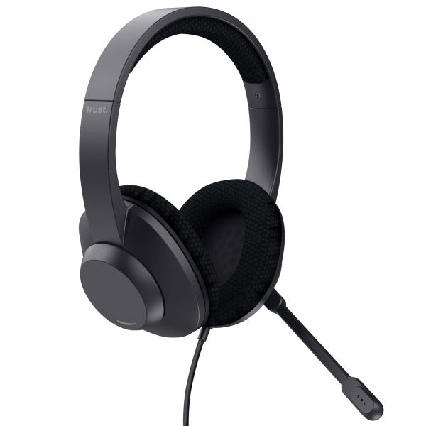 Trust Ayda Max USB-C Headset - USB headset voor kantoor en calls – USB-C en USB-A aansluiting – Opklapbare microfoon – Zwart (25462) Trust Ayda Max USB-C Headset - USB headset voor kantoor en calls – USB-C en USB-A aansluiting – Opklapbare microfoon – Zwart (25462)