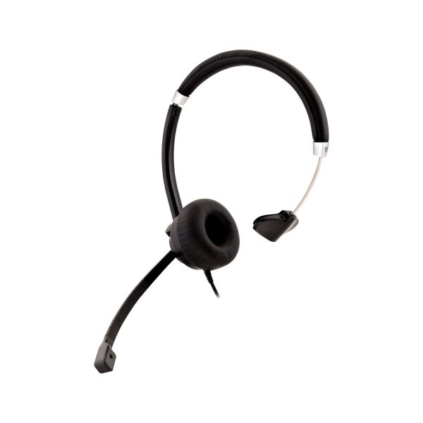 V7 HA401 hoofdtelefoon/headset Bedraad Hoofdband Kantoor/callcenter Zwart, Zilver (HA401)