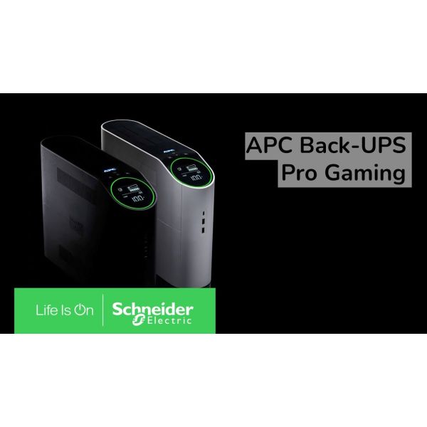 APC Back-UPS Pro voor gamen, 2200VA/1320W, Tower, 230V, 4x Schuko en 2x IEC C13 uitgangen, RGB verlichting, Pure sinusgolf, Arctic (Wit) (BGM2200-GR)