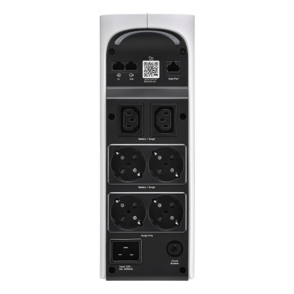 APC Back-UPS Pro voor gamen, 2200VA/1320W, Tower, 230V, 4x Schuko en 2x IEC C13 uitgangen, RGB verlichting, Pure sinusgolf, Arctic (Wit) (BGM2200-GR) APC Back-UPS Pro voor gamen, 2200VA/1320W, Tower, 230V, 4x Schuko en 2x IEC C13 uitgangen, RGB verlichting, Pure sinusgolf, Arctic (Wit)