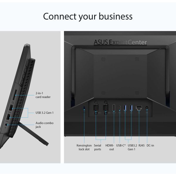 ASUS ExpertCenter E1 AiO E1600WKAT-BMR125M Intel® Celeron® N N4500 39,6 cm (15.6") 1920 x 1080 Pixels Touchscreen All-in-One tablet PC 4 GB DDR4-SDRAM 512 GB SSD Wi-Fi 6 (802.11ax) Zwart (90PT0391-M01480)