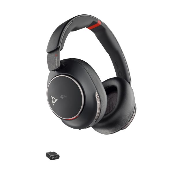 Poly Voyager Surround 85 UC voor Microsoft Teams gecertificeerde USB-C-headset + USB-C/A-adapter + oplaadstandaard (220115-01)