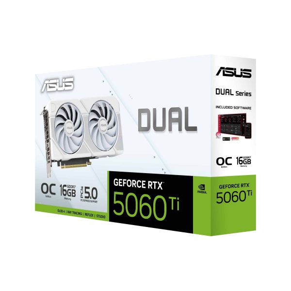 ASUS Dual -RTX5060TI-O16G-WHITE NVIDIA GeForce RTX 5060 Ti 16 GB GDDR7 (90YV0MH6-M0NA00)