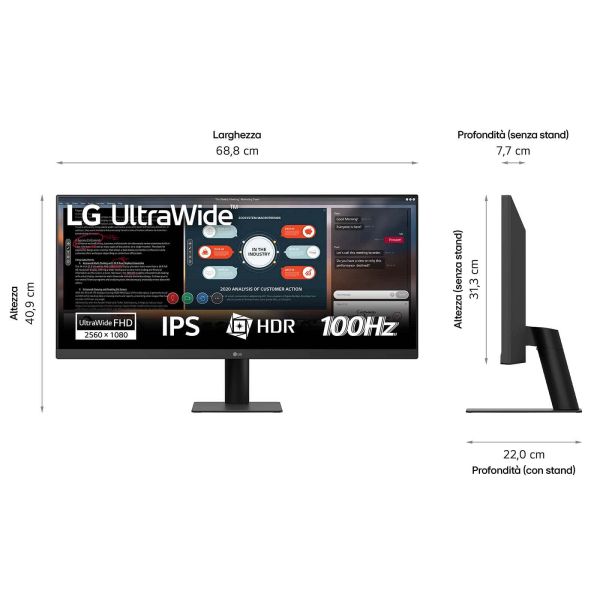 LG 29U511A-B computer monitor 73,7 cm (29") 2560 x 1080 Pixels WFHD LCD Zwart (29U511A-B.AEU)