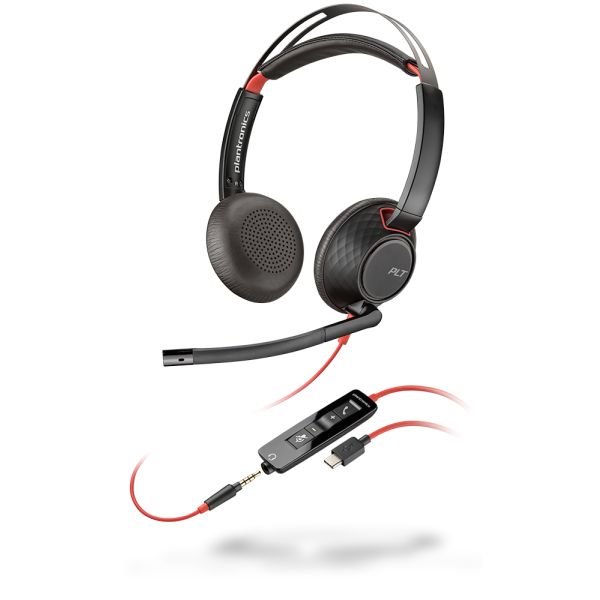 Poly Blackwire 5220 Headset Bedraad Hoofdband Kantoor/callcenter USB Type-C Zwart (207586-201)