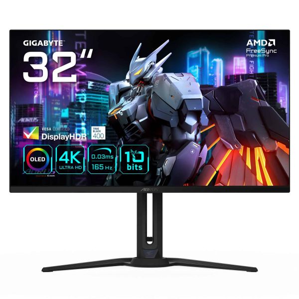 GIGABYTE AORUS FO32U EK computer monitor 80 cm (31.5") 3840 x 2160 Pixels 4K Ultra HD OLED Zwart (AORUS FO32U EK)