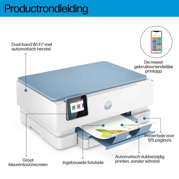 HP ENVY Inspire 7221e Draadloos All-in-One Kleur Printer, Instant Ink; Foto's printen (2H2N1B)