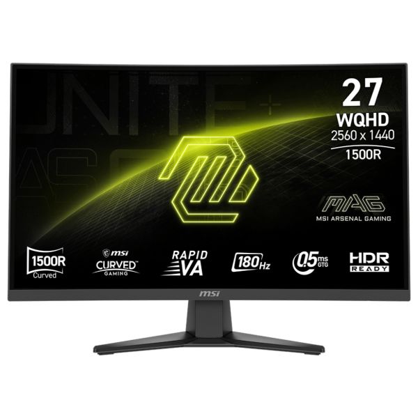 MSI MAG 275CQFDE E18 computer monitor 68,6 cm (27") 2560 x 1440 Pixels Wide Quad HD Zwart (9S6-3CE91H-002)
