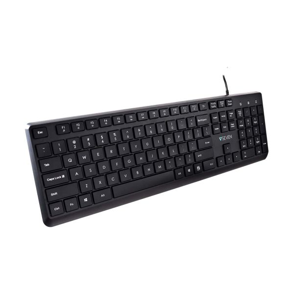 V7 KU350US toetsenbord Universeel USB QWERTY Amerikaans Engels Zwart (KU350US)