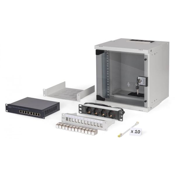 DIGITUS SOHO Pro network set, 254 mm (10inch) - 6U, 315 x 300 mm (W x D) (DN-49100-SET) (DN-49100-SET)