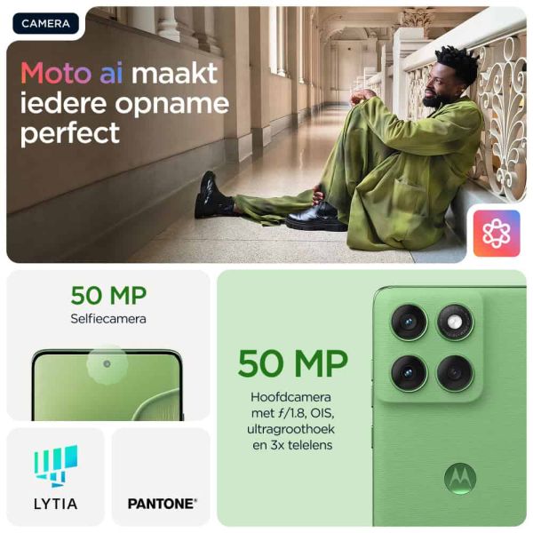 Motorola edge 60 16,9 cm (6.67") Dual SIM Android 15 5G USB Type-C 8 GB 256 GB 5200 mAh Groen (PB7H0003SE)