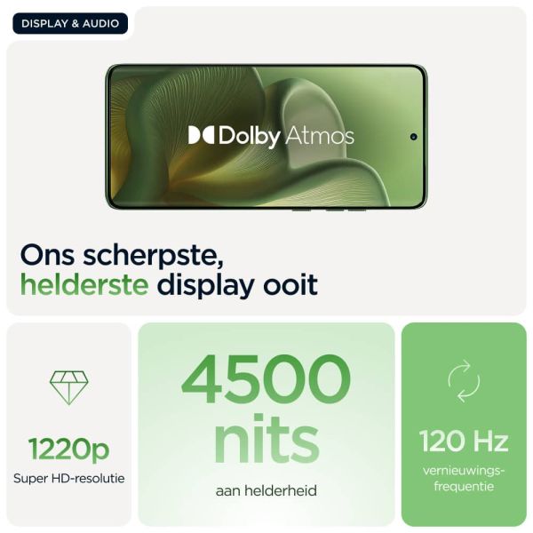 Motorola edge 60 16,9 cm (6.67") Dual SIM Android 15 5G USB Type-C 8 GB 256 GB 5200 mAh Groen (PB7H0003SE)