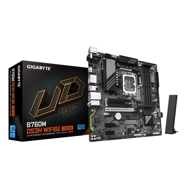 GIGABYTE B760M DS3H WIFI6E GEN5 Intel B760 Express LGA 1700 micro ATX (B760M DS3H WF6E GEN5)