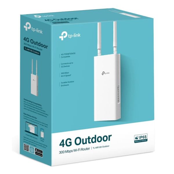 TP-Link TL-MR100-OUTDOOR draadloze router Fast Ethernet Single-band (2.4 GHz) 4G Wit (TL-MR100-OUTDOOR)