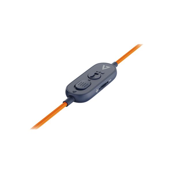 V7 HU590E hoofdtelefoon/headset Bedraad Hoofdband Onderwijs USB Type-C / USB Type-A Blauw, Oranje (HU590E)