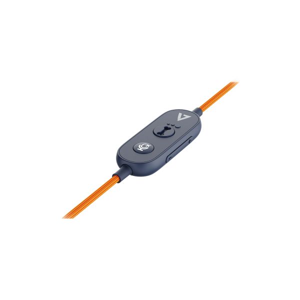 V7 HU590E hoofdtelefoon/headset Bedraad Hoofdband Onderwijs USB Type-C / USB Type-A Blauw, Oranje (HU590E)