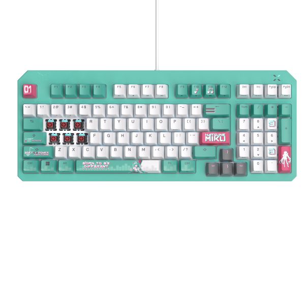 ASUS TUF Gaming K3 Gen II Hatsune Miku Edition toetsenbord Gamen USB Muntkleur, Wit (90MP0460-BKDA30)