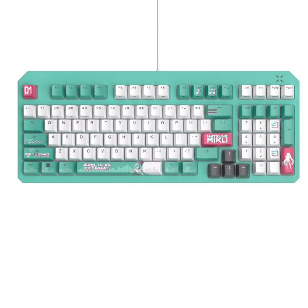 ASUS TUF Gaming K3 Gen II Hatsune Miku Edition toetsenbord Gamen USB Muntkleur, Wit (90MP0460-BKDA30)