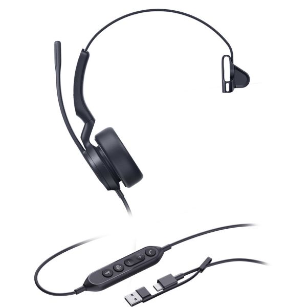 Yealink UH44 Mono Teams USB-C/A headset (UH44 MONO TEAMS USB-C/A)
