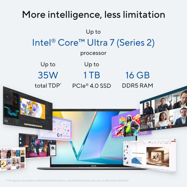 ASUS Vivobook S16 S3607VA-RP097W Intel Core 5 210H Laptop 40,6 cm (16") WUXGA 16 GB DDR5-SDRAM 512 GB SSD Wi-Fi 6 (802.11ax) Windows 11 Home Belgisch Zilver (90NB1671-M008C0)