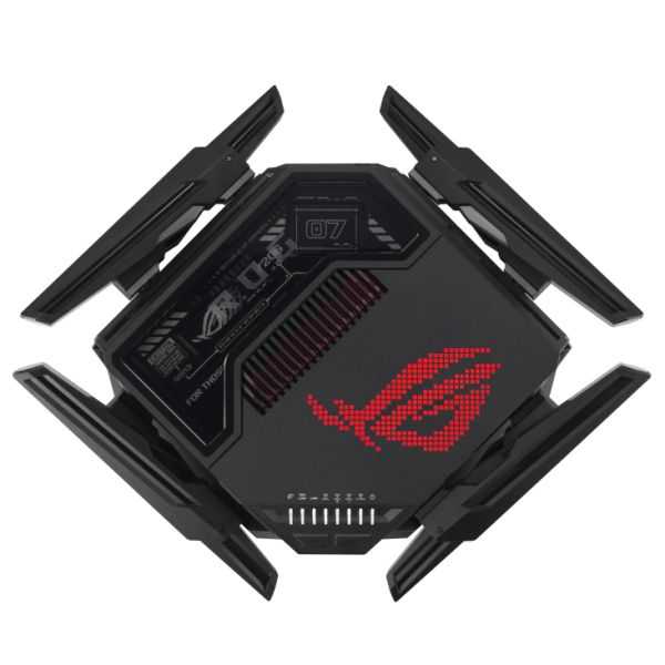 ASUS ROG Rapture GT-BE98 draadloze router 10 Gigabit Ethernet Quad-band (2.4 GHz / 5 GHz-1 / 5 GHz-2 / 6 GHz) Zwart (GT-BE98)