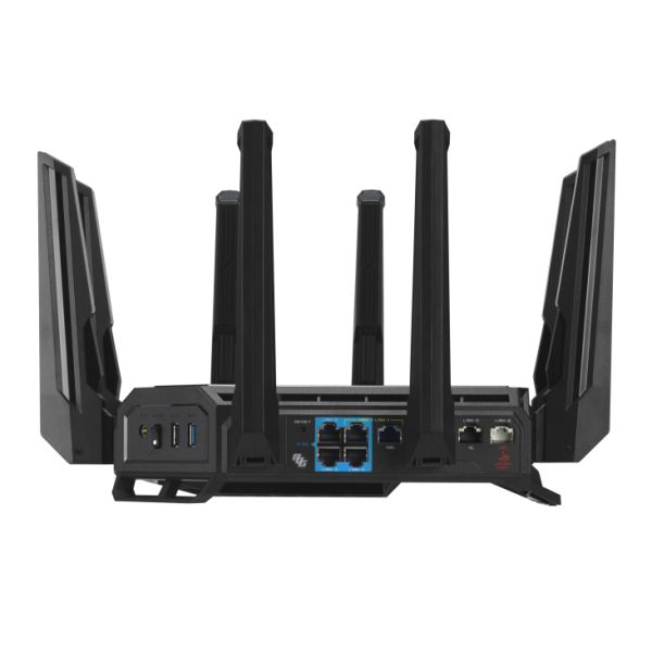 ASUS ROG Rapture GT-BE98 draadloze router 10 Gigabit Ethernet Quad-band (2.4 GHz / 5 GHz-1 / 5 GHz-2 / 6 GHz) Zwart (GT-BE98)