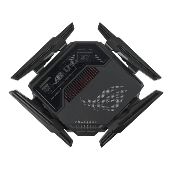 ASUS ROG Rapture GT-BE98 draadloze router 10 Gigabit Ethernet Quad-band (2.4 GHz / 5 GHz-1 / 5 GHz-2 / 6 GHz) Zwart (GT-BE98)