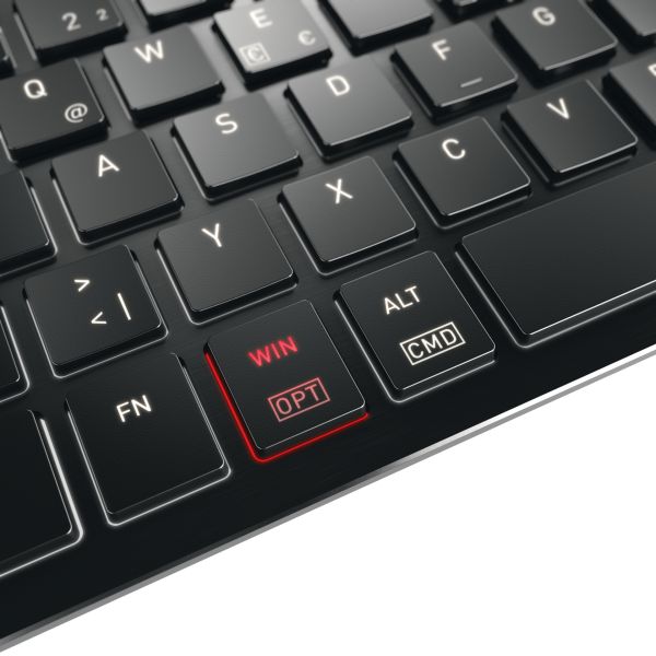 CHERRY KW X ULP 2.0 MINI toetsenbord Thuis/Werk USB + RF Wireless + Bluetooth QWERTZ Duits Zwart (G8U-27050LTBDE-2)